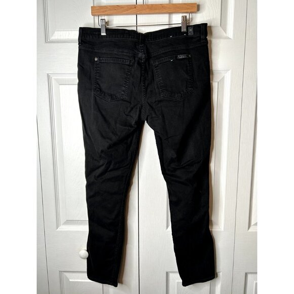 7 For All Mankind B(air) Ankle Skinny Black Denim Maternity Jeans Womens Size 30 - Picture 10 of 13